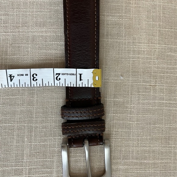 Mens Belt 100% Genuine Leather Size M Brown Work Comfort Casual - Picture 11 of 11